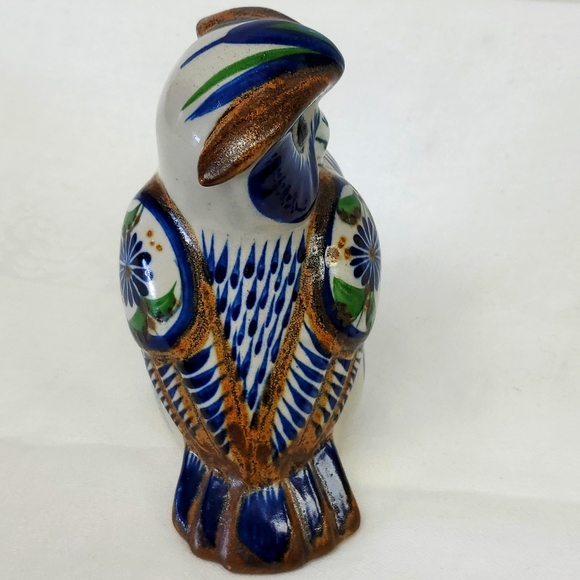 Mexican handmade Tonala artist signed folk art owl-figure made in Mexico - Picture 5 of 8